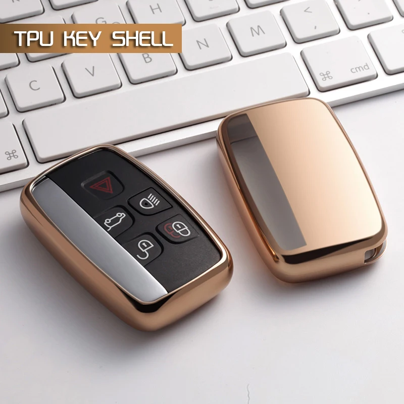 

TPU Car Key Case Cover stikcer For Land Rover Range Rover Evoque Accessories Freelander Discovery Keychain Case Car styling