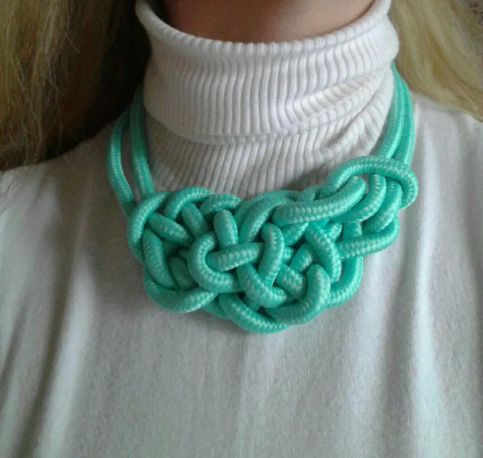 

Fashion neon color product thick ropes knitted short design neon necklace x003