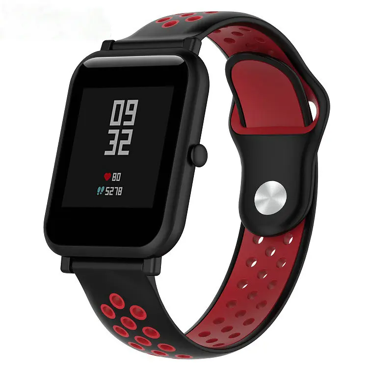 Силиконовый ремешок 20 мм 22 мм для Amazfit Bip для Garmin VIVOMOVE HR/samsung gear Sport S2/Ticwatch 2/для huawei Watch bracelet