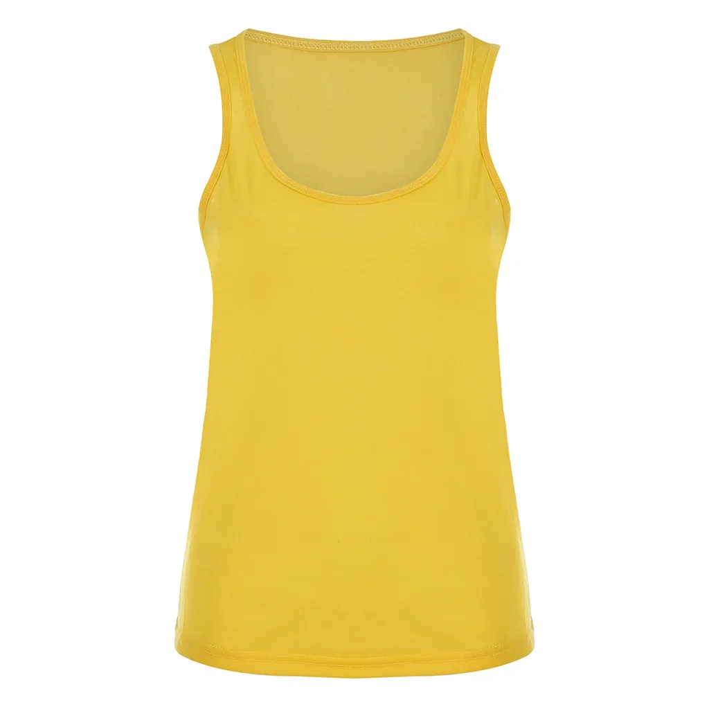 

Tank Top Women Basic Style Sleeveless T-shirt Casual U-neck Solid Color Tops Camisetas Mujer Tirantes Tank Tops Women Summer