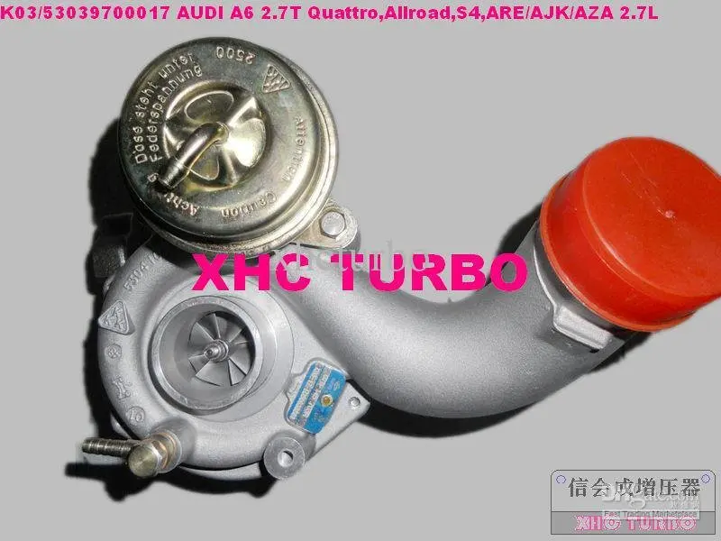 Новый турбокомпрессор K03 53039880017 Turbo для Audi A6 2 7 T Quattro Allroad S4 ARE/AJK/AZA/BES/AGB/AZB/APB 2.7TT V6|s4