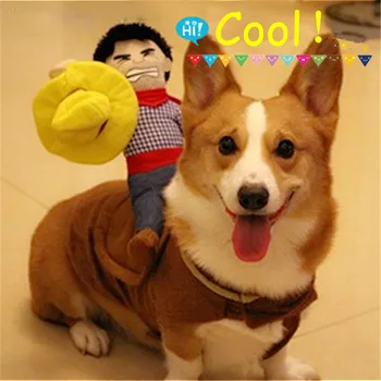 

New 2020 cotton suit funny Riding Horse Cat Costumes suit clothes Pet Puppey Product Western Cowboy For Cat Dog Spring Summer
