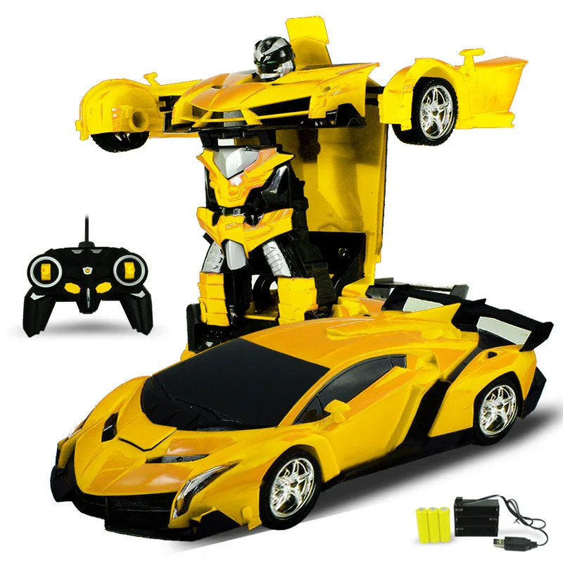 

2 In1 RC Car Transformation Robots Kids Toy With Light Remote Control Deformation Sports Racing Car RC Dancing Toy Children Gift