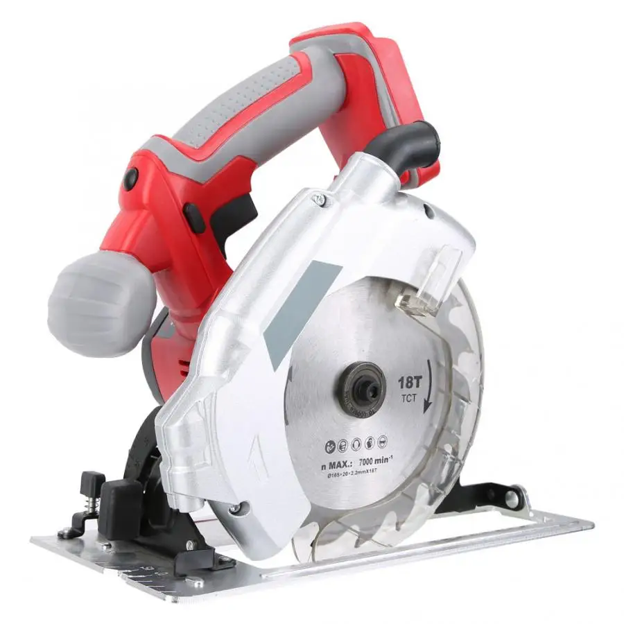 

Cordless Circular Saw 165mm Large Circular Saw Connectable to Vacuum Cleaner with Depth Guide 60mm 4300RPM