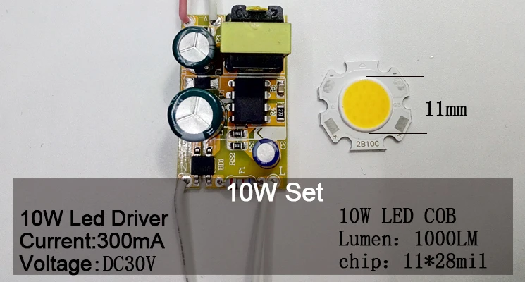 3 Вт 5 Вт 7 Вт 10 Вт COB светодиодный+ драйвер Источник питания встроенное освещение постоянного тока 85-265 в выход 300 мА трансформатор