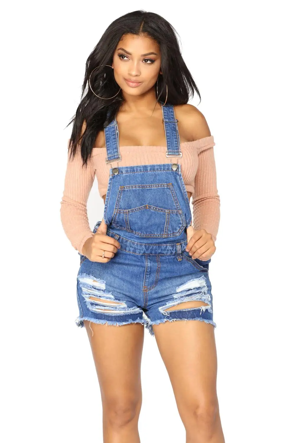 Raw-Hem-Ripped-Denim-Short-Overall-LC786012-4-1