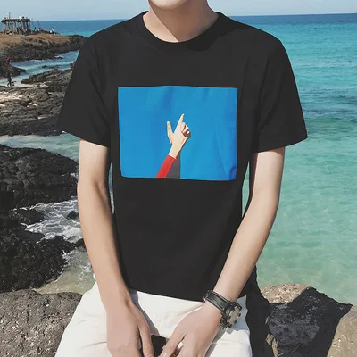 

2019 new wave lead summer business casual short-sleeved t-shirt