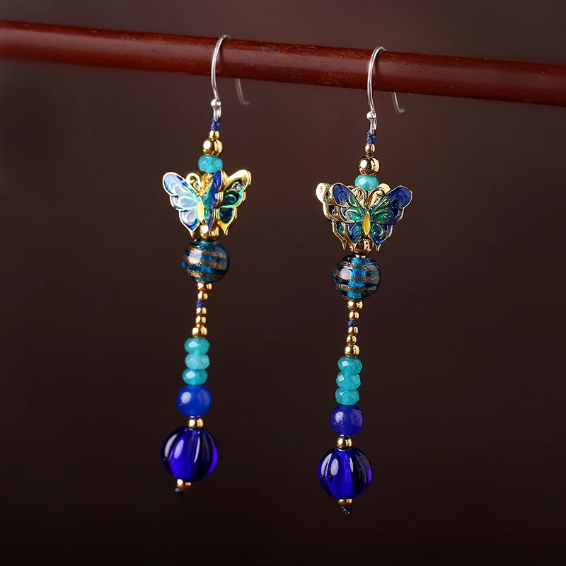 

925 Earrings Jewelry alloy Handmade High Quality Jewelry Earring For Women Drop Flower Vintage Wedding Accessories