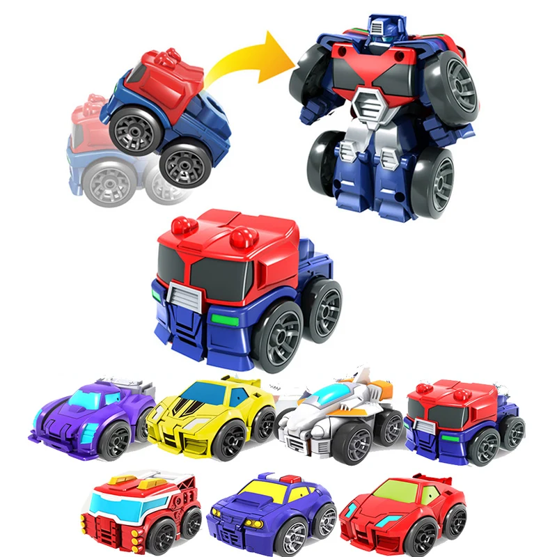

7 Style MINI Transformation Robot Kid Toys 5CM Rescue Bots One Step Deformation Car Robot Model Children's Birthday Present
