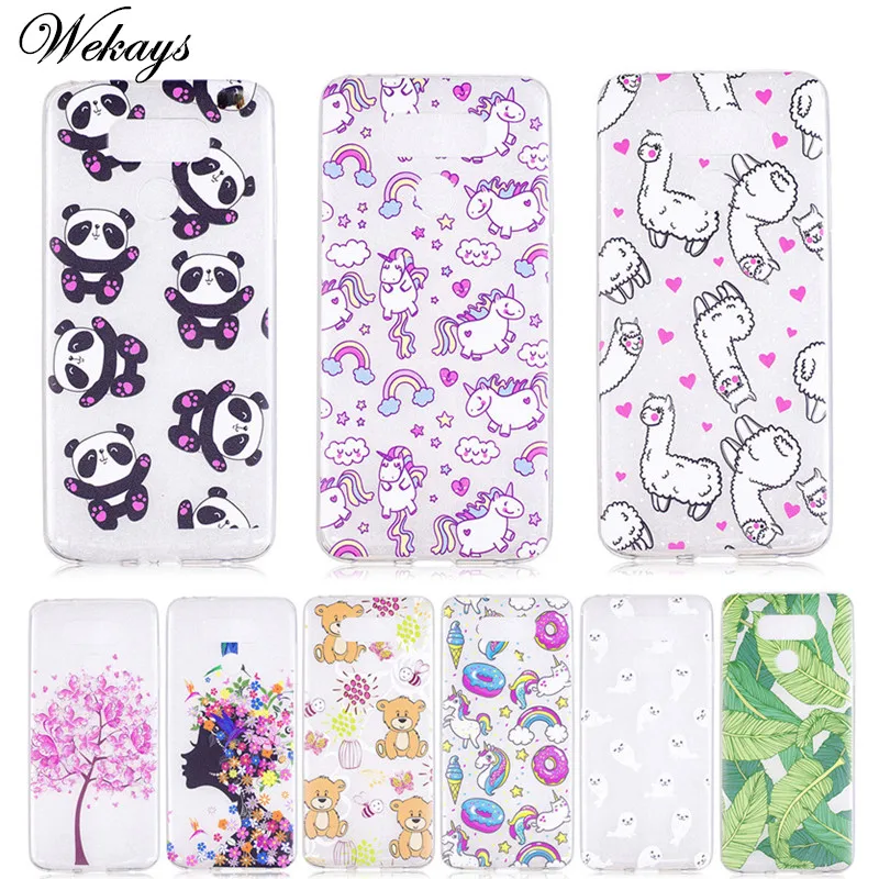 

Wekays Case For LG G6 Cute Cartoon Unicorn Panda Girl Soft Silicone TPU Fundas Case For Coque LG G6 G 6 5.7" Cover Case For LGG6