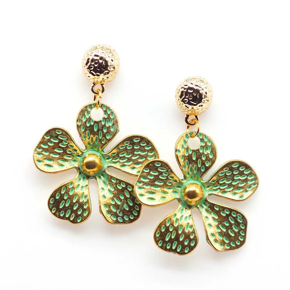 Sell Lots Of Ancient Bronze Five Petals Stud Earrings Is Natural Vintage Ways Popular Jewelry Sale | Украшения и аксессуары