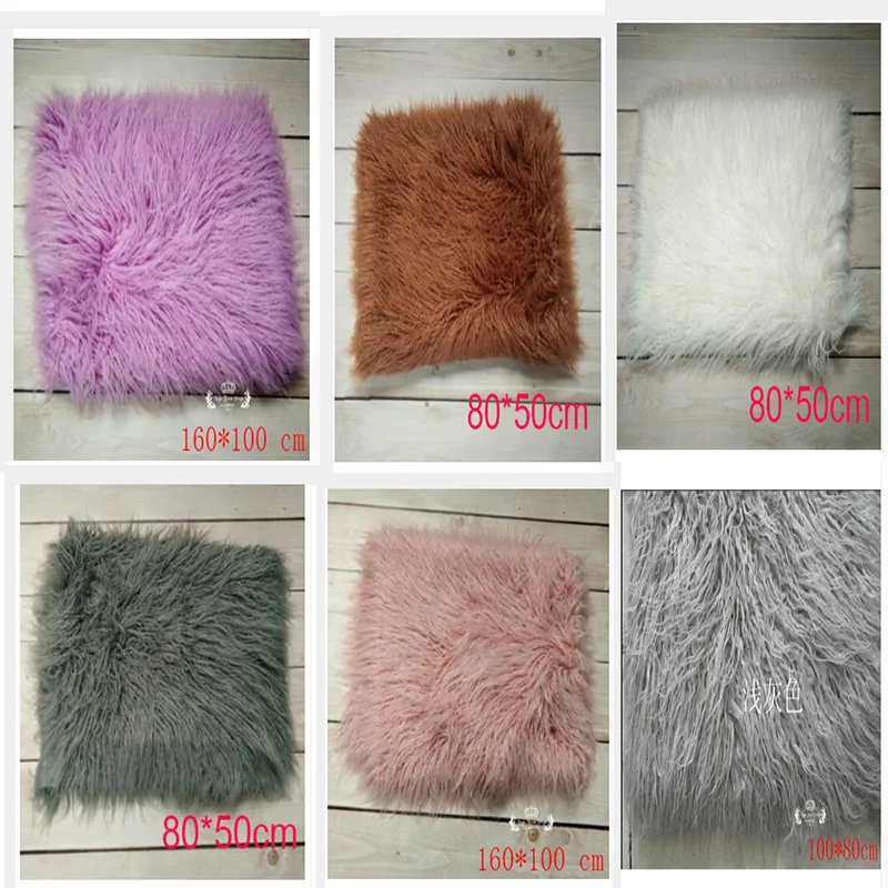 

Newborn Photography Props Blankets Soft Long Fur Plush Baby Blanket Basket Flokati Stuffer Faux Fur Fotografia Backdrop