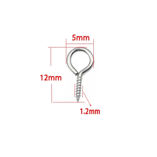 100 шт., нержавеющая сталь, маленькие овечьи глазки, гвоздь, винт для изготовления ювелирных изделий, концевой соединитель, коготь, подвеска "когти", DIY, аксессуары для ювелирных изделий - Цвет: 100pcs 1.2x5x12mm