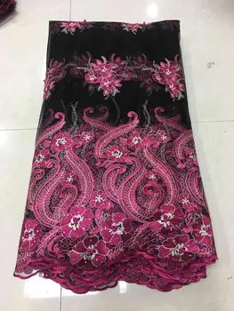 

African Lace Fabrics For Parties Wedding Milk Silk Embroidered Lace Fabric 2019 high quality lace Nigerian Lace Fabric Z03