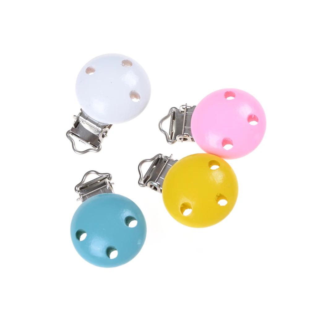

Cute Round Nipple Clasps For Baby Product Wooden Baby Children Pacifier Holder Clip Infant