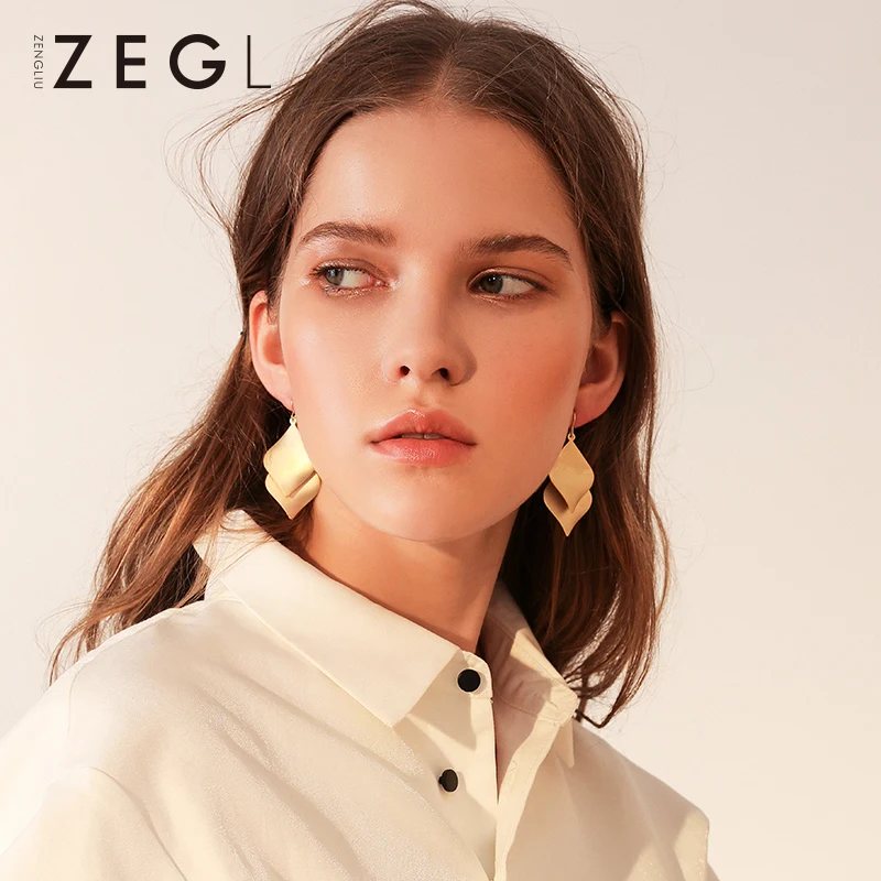 Женские серьги гвоздики ZEGL металлические геометрические с
