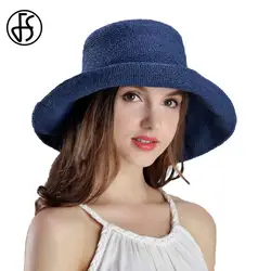 FS летние соломенные Шапки для Для женщин широкими полями флоппи Beach Sun Hat Viseras Mujer Аля анча мода складной козырек сомбреро