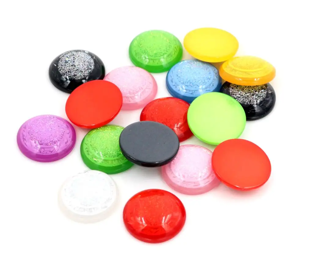 

18mm 10pcs/Lot Mix AB Colors Style Flat back Resin Cabochons Fit 18mm Cameo Base Cabochons- V5-24