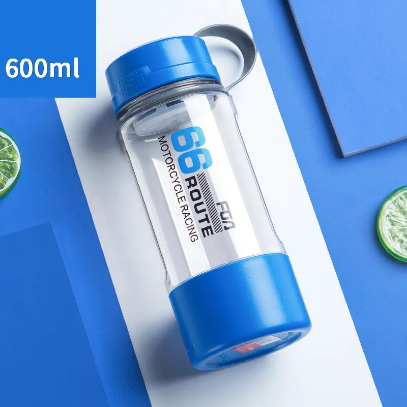 Bpa-free 600 мл/л большая емкость портативный Канатный пластиковый Космический Чайник Спорт на открытом воздухе скалолазание бутылка для воды инфузионное чайное ситечко - Цвет: 0.6L blue