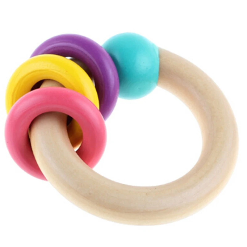 

Wooden Teether Baby Nursing Bracelets Crochet Chew Beads Teething Wood Rattles Toys Teether Montessori Bracelets