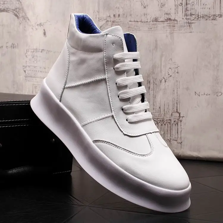 ERRFC/выразительная дизайнерская мужская повседневная обувь черного цвета мужская Белая обувь для отдыха с высоким берцем, с круглым носком, на шнуровке Hombre Zapatos, в стиле хип-хоп, размеры 38-43