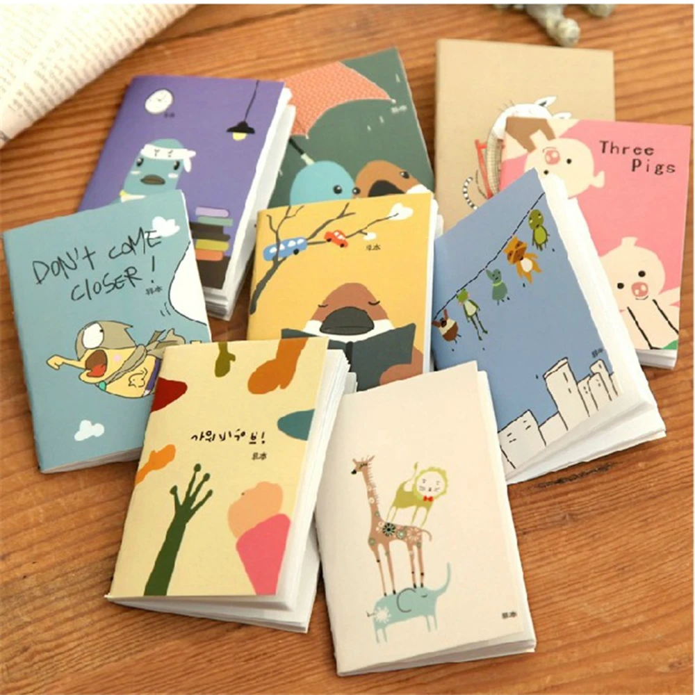 

BPStudent Mini Cute Kawaii Notebook Writing Pads With Blank Paper Cartoon Animal Diary Book For Kids School Supplies 1003