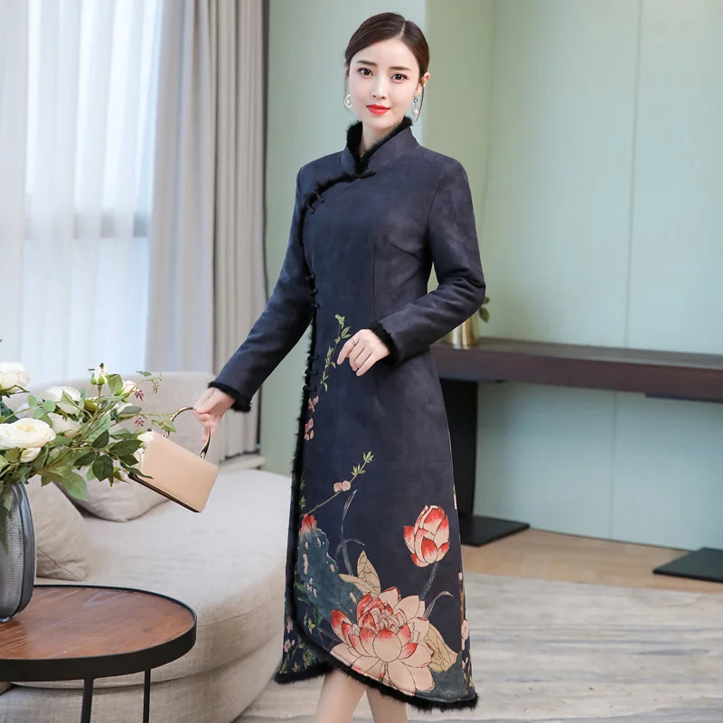 Qipao традиционное китайское восточное платье женское cheongsam сексуальное