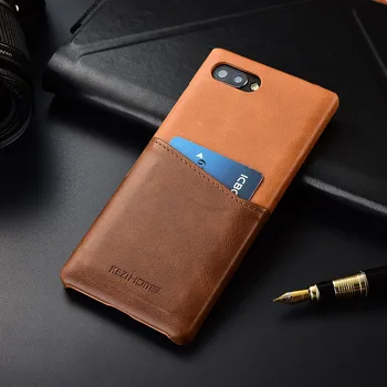 

Kezihome For Blackberry key 2 Case Genuine leather Hard Back Cover Case for Key 2 With Card Pocket cover High quality