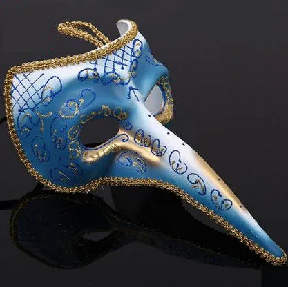 Рождество, День всех святых танцев вечерние Венеция длинный нос король маска для хеллоуина и карнавала венецианские proboscis ручной работы Вечерние маска с клювом взрослых
