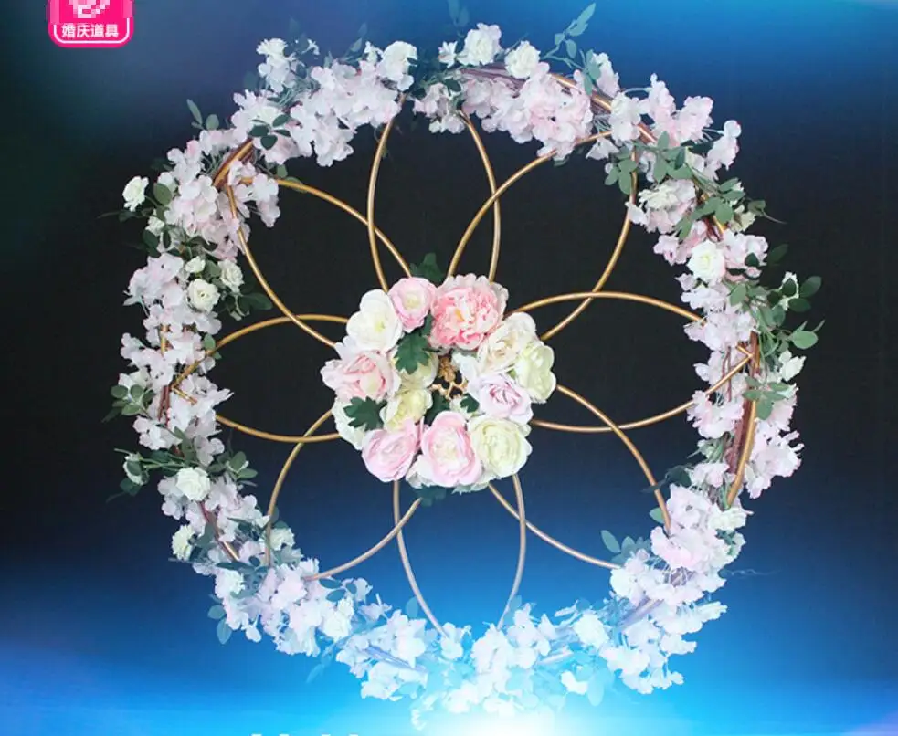 

Wedding background frame & Gold circle wreath