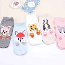 Милые Носки ярких цветов с изображением лисы, носки с принтом животных, брендовые милые носки с объемным рисунком, милые повседневные женские Носки с рисунком лисы для девочек