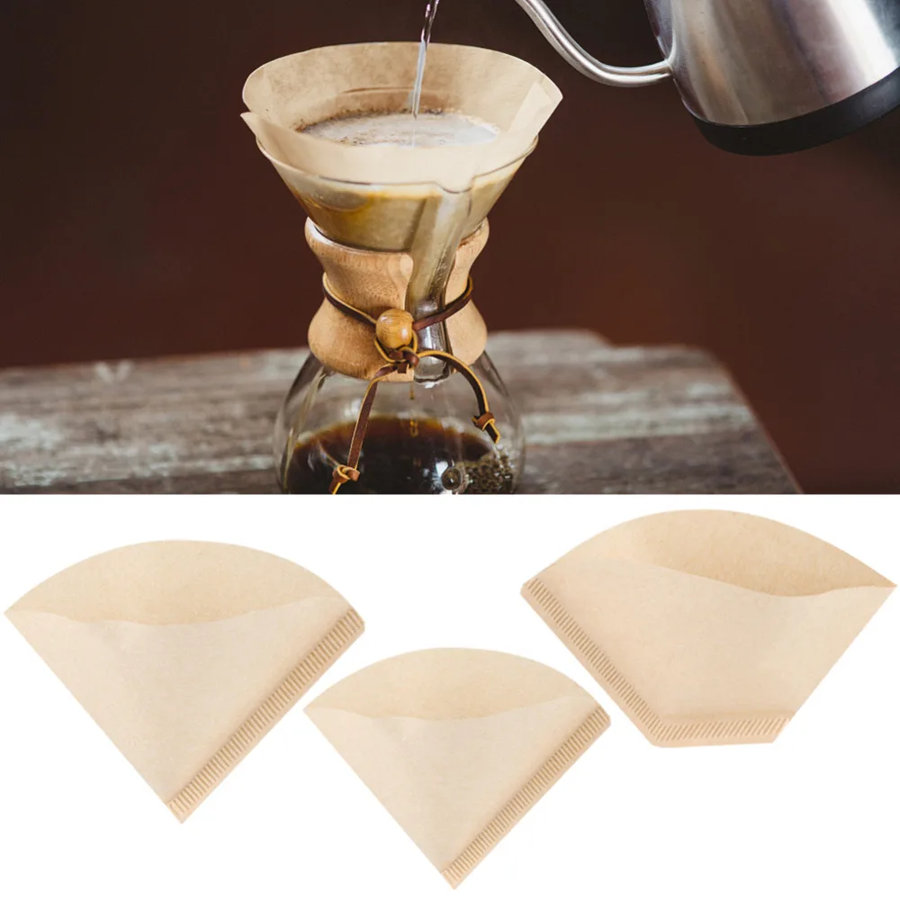 

40Pcs Unbleached Natural Cone-Shape Drip Coffee Cup Filter Papers Kitchen Cafe Tools Coffee Filter Papers