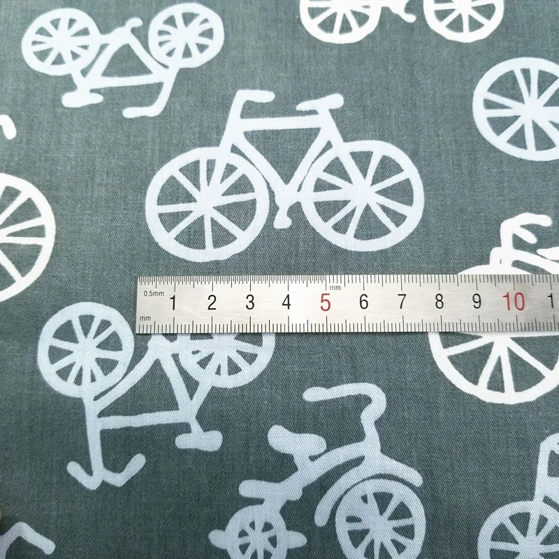 Велосипедная печать хлопчатобумажная саржевая ткань для пэчворка тканая хлопковая ткань DIY шитье стеганая детская ткань