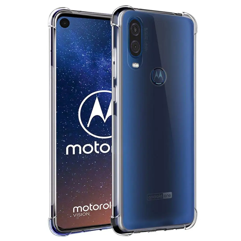 Чехол для Motorola One Vision прозрачный противоударный мягкий чехол из ТПУ задней панели
