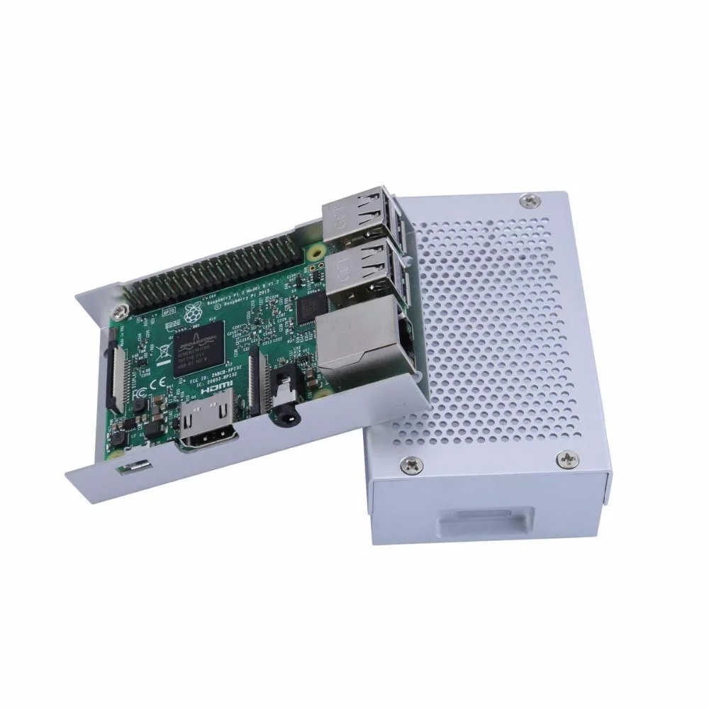 Raspberry Pi 3 Чехол Модель B+ Raspberry Pi Алюминиевый Чехол серебристый металлический чехол Вентилятор охлаждения с винтами теплоотвод+ комплект корпуса