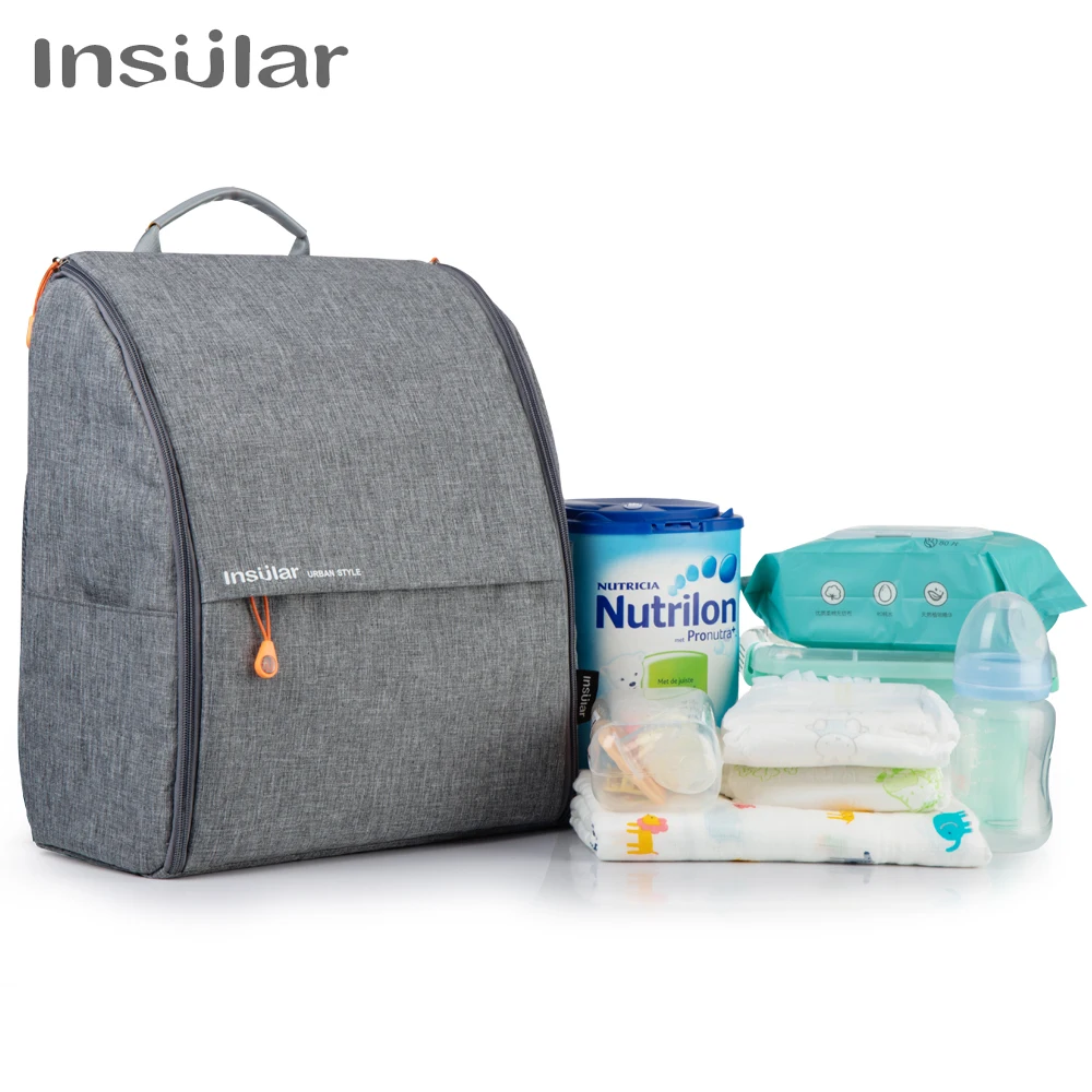 Insular الأم حفاضات حقيبة كبيرة قدرة الطفل الحفاض حقيبة مصمم التمريض حقيبة الأزياء حقيبة السفر رعاية الطفل حقيبة للأم طفل