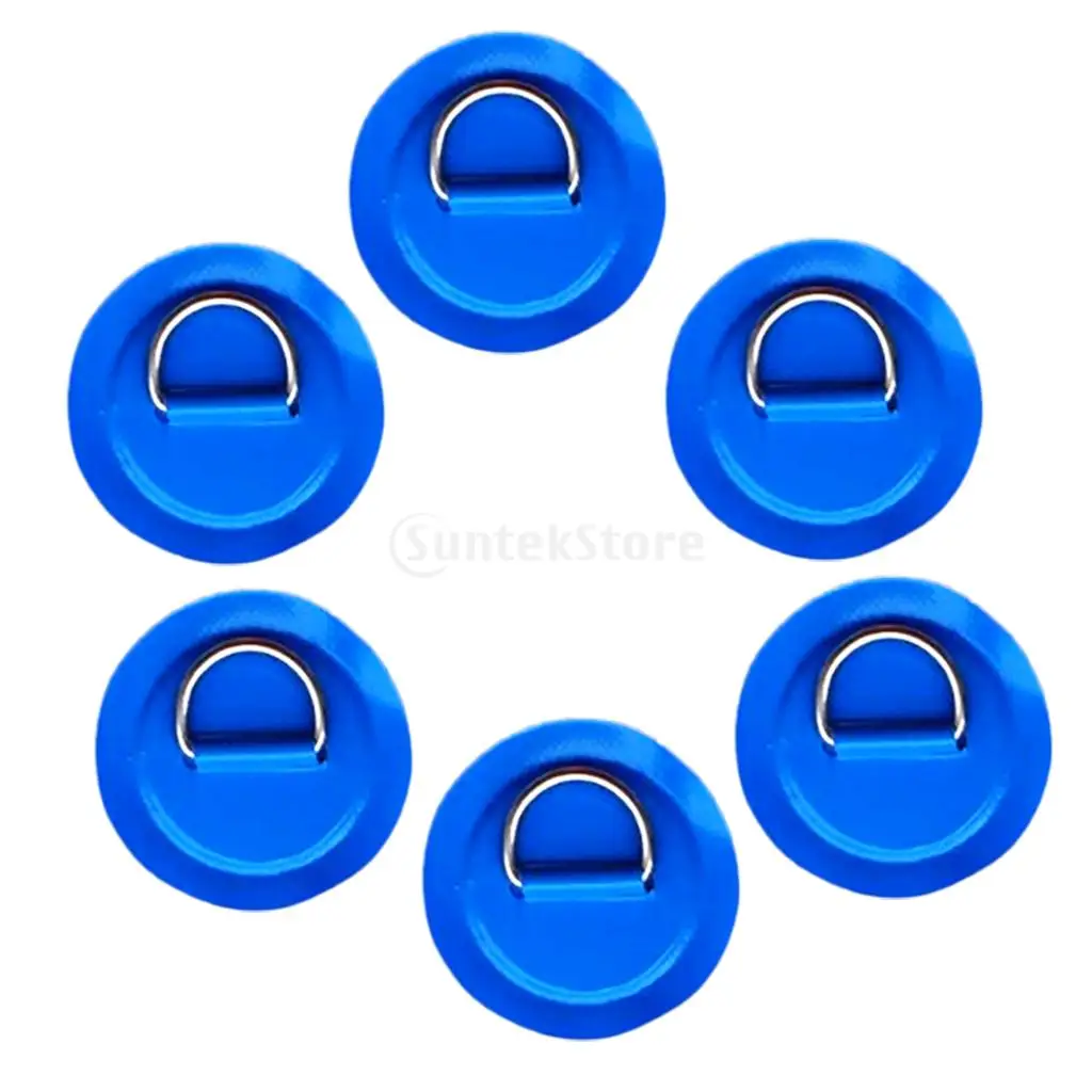 6pcs/set 8cm 316 Stainless Steel D Ring Pad/Patch for PVC Inflatable Boat Raft Dinghy Canoe Kayak Surfboard SUP