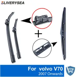 SLIVERYSEA спереди и сзади стеклоочистителя без руку для volvo V70 2007 года Высокое качество натурального каучука ветрового стекла 26'' + 20''
