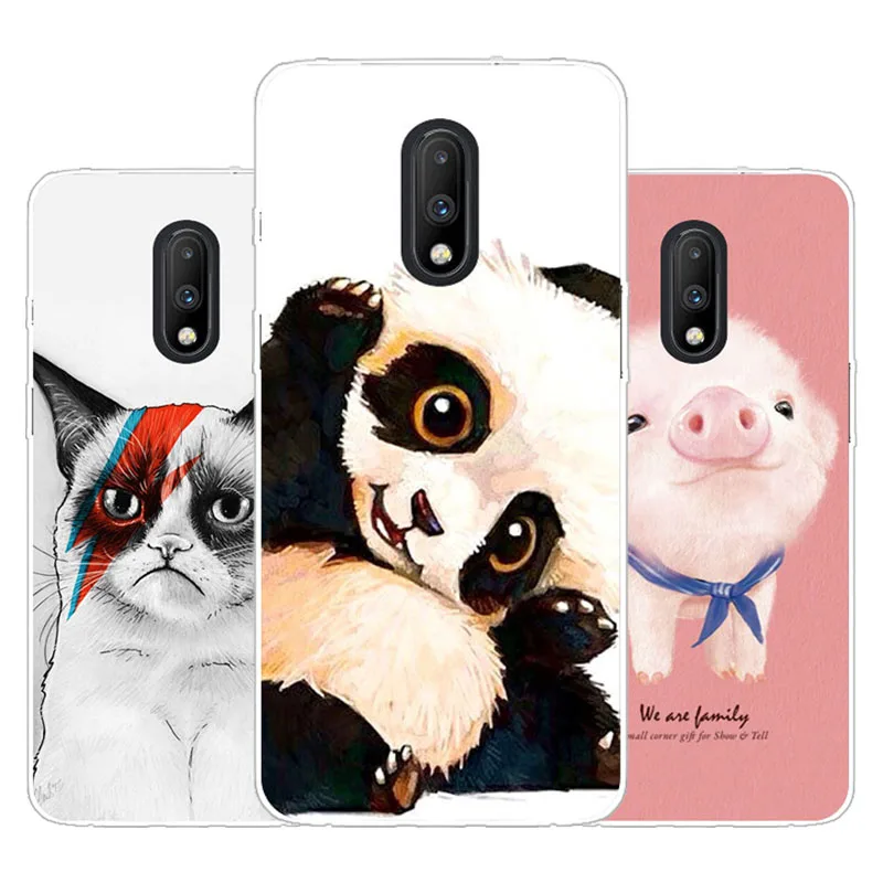 

OnePlus 7 Case,Silicon panda cartoon Painting Soft TPU Back Cover for OnePlus 7 protect Phone cases