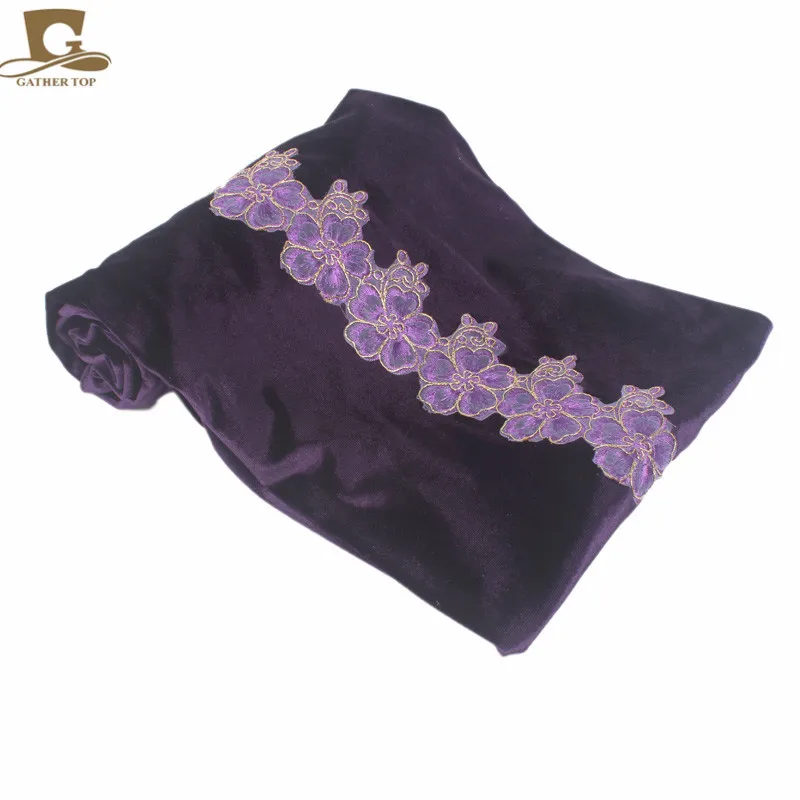 Flor de Veludo Novo Luxo Nigeriano Turbante Cabeça Longa Envoltório Headwrap Elegante Lenço Hijab Boné 3d 24 Acessórios para cabelo (mulheres)