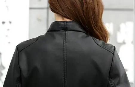 Najtaniej 2018 moda nowa damska kurtka europejska modna skórzana kurtka Pimkie czyszczenie pojedynczy PU skórzany motocykl Temale damski Leat