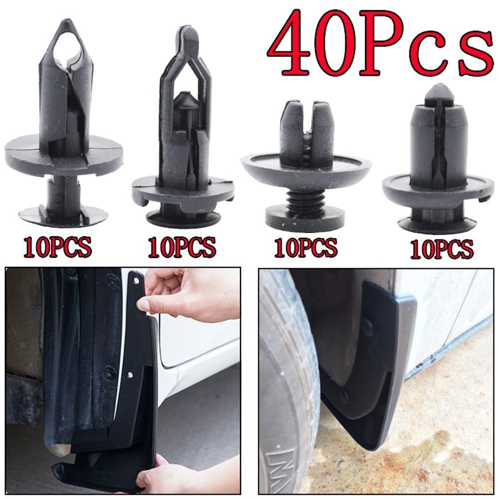 

40Pcs/set Multiple Specifications Car Rivet Bumper Fender side skirts Retainer Fastener Mud Flaps Push Clips Pin Car Accessories