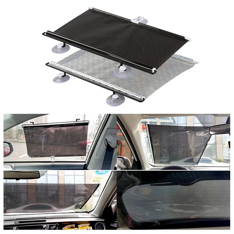 

Retractable Car Front Rear Side Window Sunshades PVC Auto Windows Sun Shade Anti-UV Protection Sun Visor For any Car