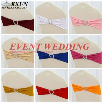 

100PCS Stretch Lycra Band Spandex Chair Cover Sash For Wedding Banquet Event Decoration