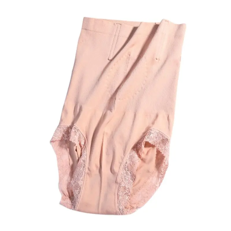 

Womens High Waist Trainer Body Shaper Underwear Dot Glue Magnetic Therapy Slimming Panties Tummy Control Butt Lifter Lace Trim S