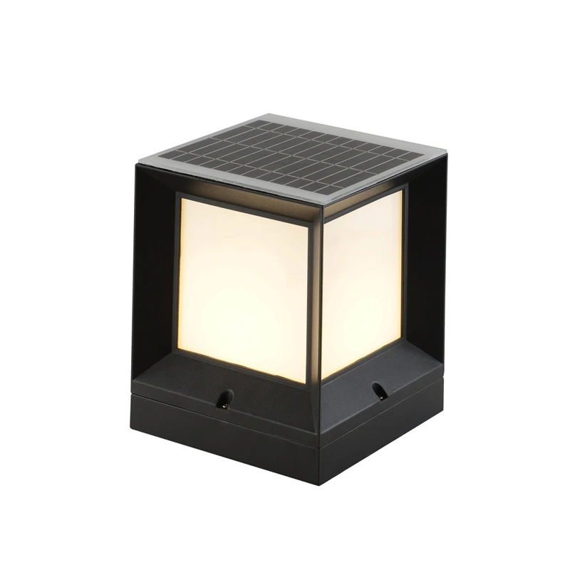 

JLAPRIR LIGHTING Security LED Solar Garden Lawn Light Square Outdoor Villa Front Door Fence Pillar Lamp
