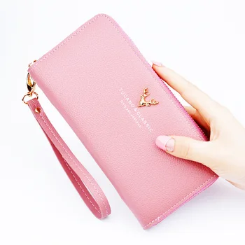 

Luxury Brand Women Wallets Pu Leather Wallet Female Coin Purse Women Long Clutch Card Holder Wristlet portefeuille femme WWS165