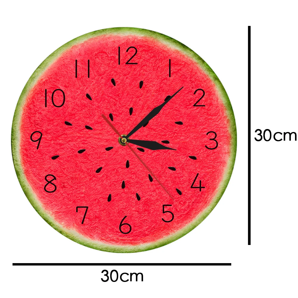 Летние Арбузные современные настенные часы с цифрами Troipcal картины на стену кухни декор фруктовый стиль скользящие кварцевые круглые Настенные часы
