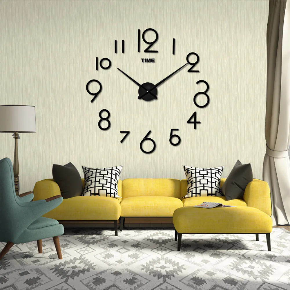 

2019 Wall Clock Modern Design Wall Clock Living Room DIY 3D Home Decoration Mirror Large Art Design Reloj De Pared