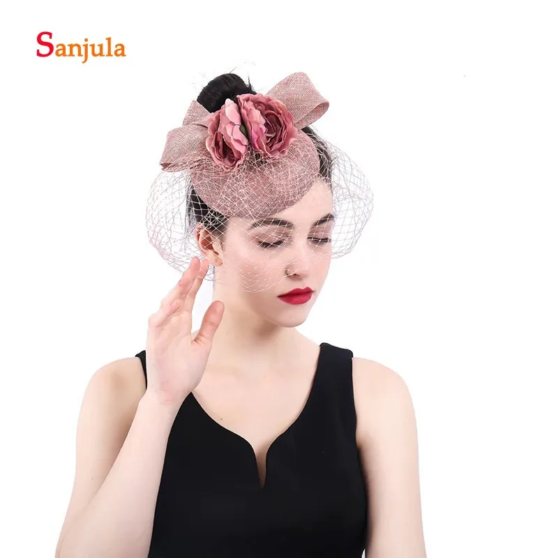 blush pink wedding hats